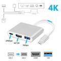Type C to USB-C otg 4K Or 2K HDMI Port USB 3.0 Port 3 in 1 Hub Adapter Cable For  Notebooks. 