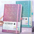A5 Dotted Journal Notebook, 192 Pages, Star Pattern Hardcover with Elastic Strap – High-Gloss Finish, Fantasy Themed, Premium 80GSM Paper – Personalized, Elegant Sparkling for Meetings, Study & Work. 