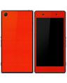 Sony Xperia Z1 Orange Carbon Fiber Texture Mobile Skin. 