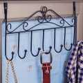 "Over the Door Hanger - Rod Iron Space-Saving Organizer for Coats, Towels, Bags & Hats - Easy to Install, Heavy-Duty Door Hook for Bedroom, Bathroom, or Office - Fits Standard Doors - Multi-Purpose Hook Rack for Clothes & Accessories - No Drilling Require. 
