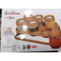 Spice Jar for Kitchen - 6 Pcs Masala Box with Spoon Set - Spice Rack - Masala Jars - Seasoning Spice Box - Kitchen Organizers airtight jars - Plastic Food Containers - Spice Zone Kitchen Gadgets Stand - Salt & Pepper Kitchen Storage Condiment & Spice Rack. 