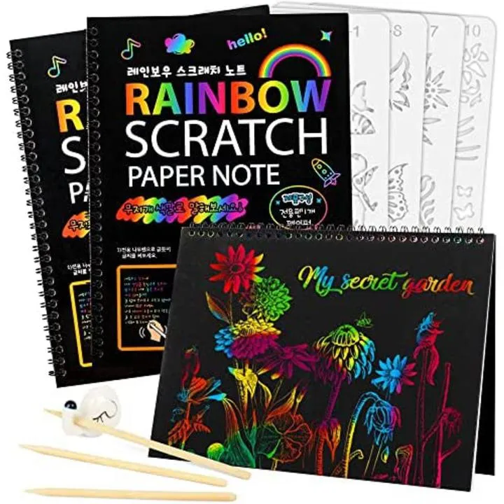 Large SCRATCH NOTE PAD Scratch book with wooden stick scratch notepad ...