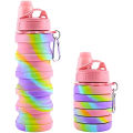 Collapsible Water Bottle, Creative Silicon folding bottle 500ML, Cycling Sports Large Capacity Portable Water Bottle, BPA free for gym for girls. 