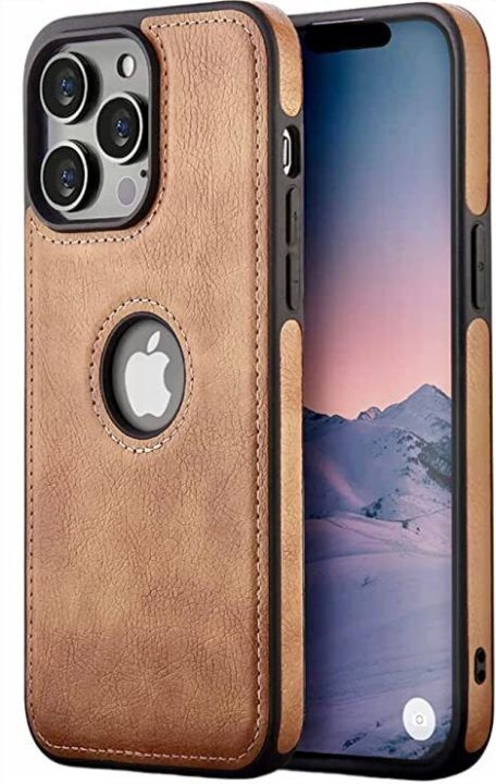 New Genuine Leather Iphone 15 Pro Max Cover Modified Leather Case Protective Classic Collection Back Cover