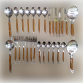 Cutlery Set Wood Handle Design Spoon Set With Stand 29Pcs Serving for 6 Person. 