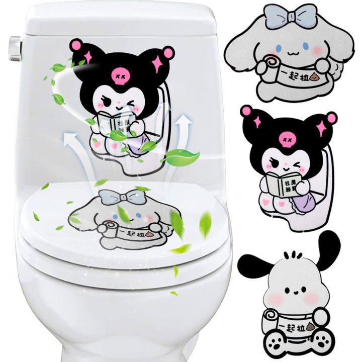 1/3Pcs Sanrio Cartoon Cute Toilet Deodorant Stickers Self-adhesive Remove Odor Toilet Decoration Bathroom Supplies