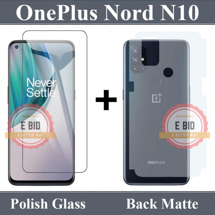 OnePlus Nord N10 Polish Glass Screen Protector + Back Protector Soft Skin Sheet Matte Style For OnePlus Nord N10