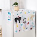 Printed Fridge Dust Cover Waterproof Refrigerator Dustproof Cover with 6 Pocket Household Freezer Top Hanging Bag Fridge Storage Bag Appliance Protector Organizer Washing Machine Top Cover. 