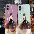 dienya For VIVO Y15S Case Plating Side Edge Square New Design Fashion Princess Girl Phone Cases Pattern Silicone Casing Full Back Cover Camera Protect Shockproof Softcase. 