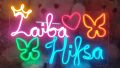 Gift for Him & Her - Couple Name Neon Sign Customized Gift - 10 Letter and Adapter -Best for Photography & studio lightning. 