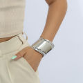 Zooying 2023 Fashion Oversized Silver Chunky Statement Cuff Bracelet For Women Open Cuff. 