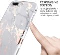 SURITCH for iPhone 7 Plus Case iPhone 8 Plus Cover 360 Protection Silicone Back Cover with Built in Screen Protector Slim Thin Bumper Shockproof iPhone 7 Plus / 8 Plus Case Marble Gold. 