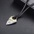 Men Jewelry Sun Arrow Pendant Necklace In Stainless Steel Arrow Head With Adjustable Rope Chain. 