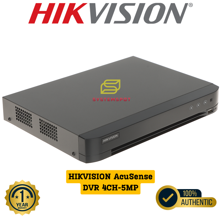 HIKVISON 5 MP Analog DVR-XVR AcuSense (04-08-16 Channels) CCTV Camera 1U H.265 DVR 3K Facial Recognition - Motion Detection 2.0 -  Perimeter Protection - Video and Audio Recording - Two way Talk Supported  Brand Warranty