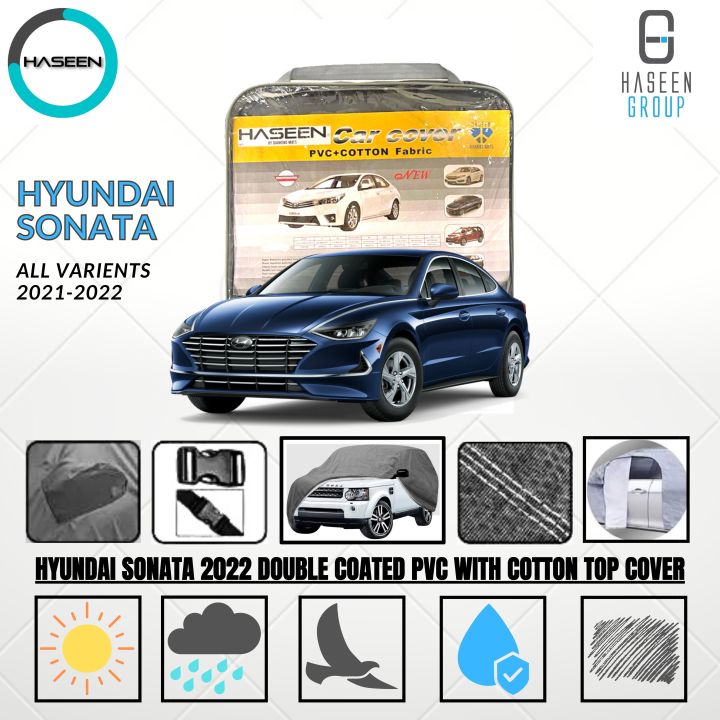HYUNDAI SONATA CAR COVER TOP COVER PVC WITH COTTON FABRIC PLASTIC COVER WATER PROOF SCRATCH PROOF LARGE SIZE SMALL SIZE PREMIUM TOP COVER HIGH QUALITY GENIUNE CAR COVER LUXURY CAR COVER SUPER POLYESTER FABRIC PVC RUBBER  COATED FABRIC MICRO FIBER