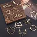 METAL Geometric Hair Clip Hair Pins Round Triangle Barrettes Hairpin Barrette Hair Claws Women Girls Fashion stylish metal Hair Accessories Gifts. 