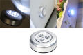 3 LED Push Touch Lamp-Mini Wireless 3 LED-Light Touch Lamp-Led Tap Touch Light Stick-on-Cabinet Closet Night-Kitchen Night-Wardrobe Light-Button Touch Lights-Mini Led Lamp-Mini LED Bulb-Wall Light Operates-Children Night Light. 