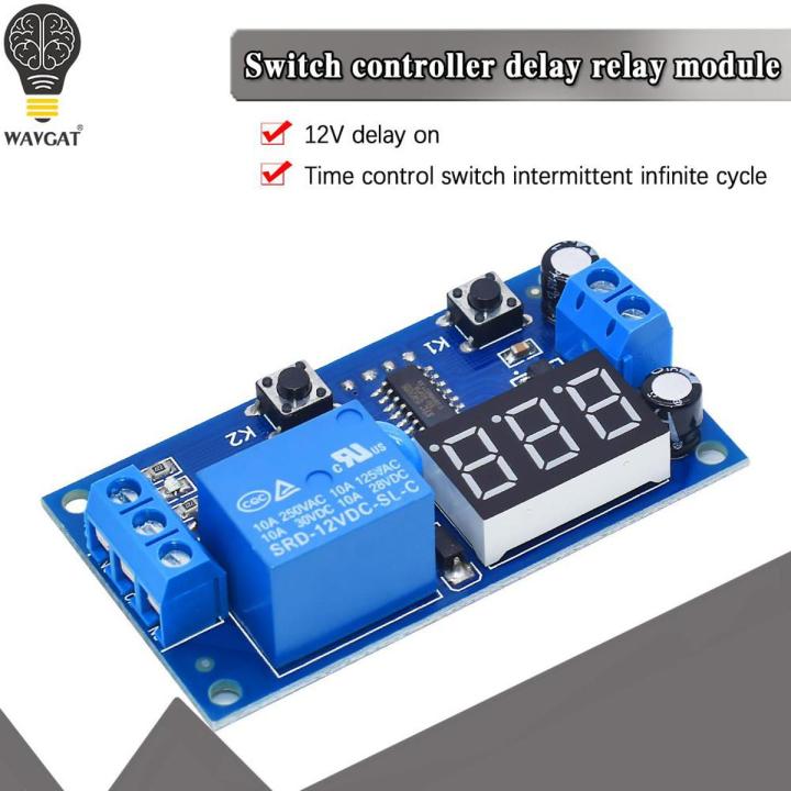 DC 12V Digital Display Relay Time Multi-function Module Infinite Loop Countdown Switch Control Module  Module