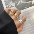 2Pcs/Set Butterfly Opening Alloy Wide Thin Hollow Couple Rings Finger Rings for Anniversary Women. 