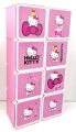 HELLO KITTY 8 Cubic DIY (Nylone) Plastic Baby Clothes Cabinet Space Saver Organizer / Baby cupboard and Baby Hanging Wardrobe - 8 Cubes Storage Cabinet & Wardrobe For Kids With Hanging Rod. 