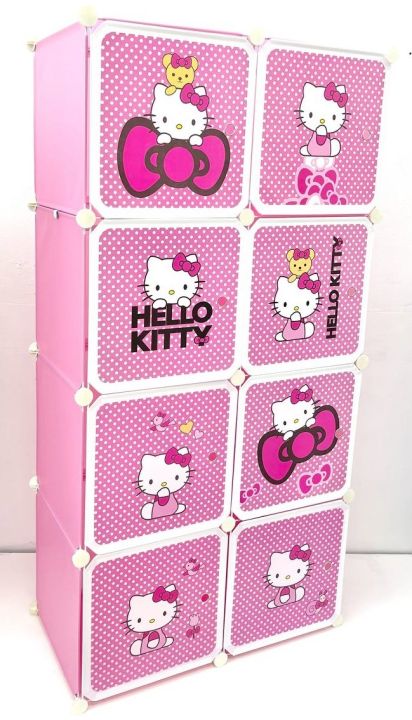 HELLO%20KITTY%208%20Cubic%20DIY%20(Nylone)%20Plastic%20Baby%20Clothes%20Cabinet%20Space%20Saver%20Organizer%20/%20Baby%20cupboard%20and%20Baby%20Hanging%20Wardrobe%20-%208%20Cubes%20Storage%20Cabinet%20&%20Wardrobe%20For%20Kids%20With%20Hanging%20Rod%20-%20Image%209