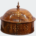 AL-SADIQ TRADERS | Wooden Handmade Hotpot kitchen Hot Case dining  Brass Work Hot Pot With Stainless Steel Container Premium Hand Crafted Wooden Hotpot customized. 