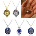 Movie Vampire Diaries Elena Gilbert Charm Necklace Retro Blue Stone Katherine Klaus Pendant Necklace Women. 