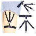Men Shirt Stays Belt with Non-slip Locking Clips Keep Shirt Tucked Leg Thigh Suspender Y-shape Garters Strap. 