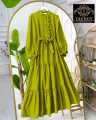 Western Belt Style Long Frock with Panel Work. 
