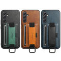 Applicable to Samsung A54a53 Card Phone Case A13 Back Cover A04S/14/24/34 Wrist Business Color Matching Leather Case. 