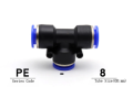 Pipe Connector  Quick Push For Air Pipe Fittings 8mm Hose pipe-T-shape. 
