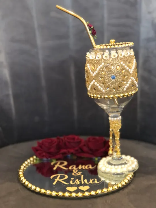 Luxury%20Handmade%20Personalised%20Gold%20Doodh%20Pilai%20Glass%20Set%20With%20Glass%20Tray%20and%20Straw%20%7C%20Golden%20Dhoodh%20Palai%20Glass%20%7C%20Wedding%20Glass%20-%20Image%202