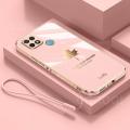 COROGI for Xiaomi Redmi 10A / Redmi 9C Back Cover + Free Lanyard Luxury 6D Plating Fancy Maple Leaf Phone Case Soft Silicone Square Bumper Stylish Girls Mobile Cases Pouch. 