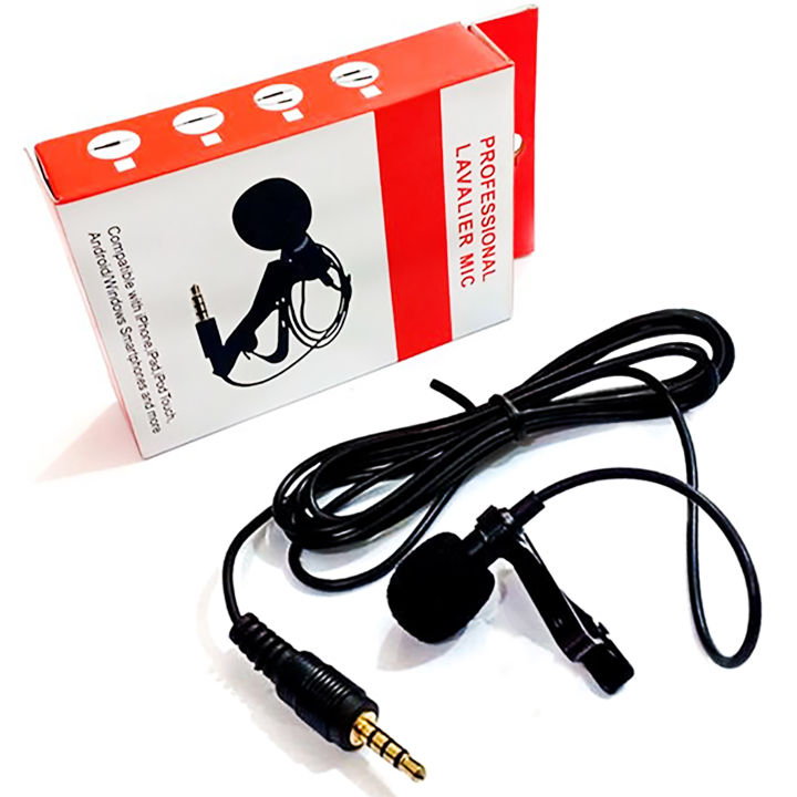 PROFESSIONAL LAVALIER MIC - 1.5m PVC Wire - 3.5mm Jack  - Microphone -30dB ± 2dB - Weight 30g - 360 Rotatory Clip
