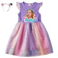 Dance Like Nastya Show Clothes Baby Girls Sleeveless Casual Dresses with Small Bag Kids Cartoon Wedding Party Princess Vestidos. 
