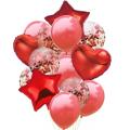 14 Pcs Confetti Decorative Party Balloons SetStar, Heart Shaped & Confetti Filled Latex Party Balloons Set) Birthday Balloon set best for Happy Birthday theme, wedding Anniversary, kids, welcome Party, Baby shower, Bridal Shower and other events.. 