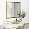 Golden Square Wall Mirror for Home and Office Decor, 14x14 inches and 20x20 inches, Elegant Wood Frame. 