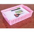 Plastic Office Collapsible Storage Box Bin Baskets Stackable Container Organizer with Partitions Tray(37 x 25 x 8.5 cm). 