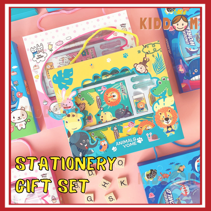 KIDDOM 6 in 1 Goodies Birthday for Kids Set Alat Tulis Kanak Kanak Murah Hadiah Birthday Kanak Kanak Budak Gift Set