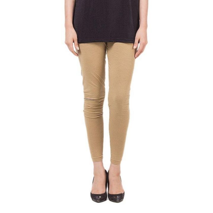 Beige Cotton Tights For Women