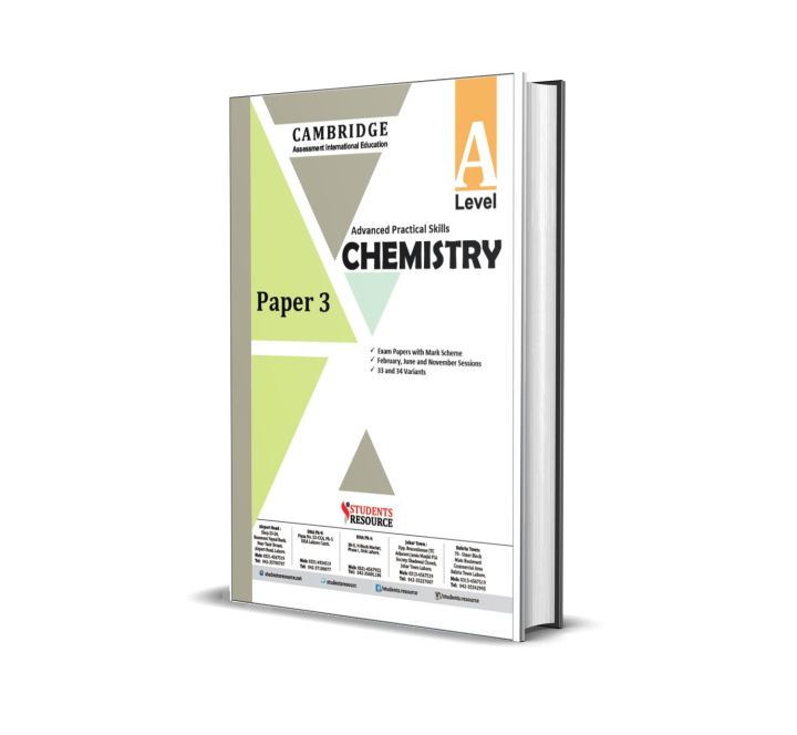 A Level Chemistry 9701 Paper 3 Yearly | 2018-2023 | Pakistani V33-V34 Only | Ring Bind | Mark Scheme
