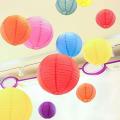 2 pcs 12inch Round Paper Hanging Lanterns lamps for Birthday, Bridal Shower, Wedding Anniversary Party Home Festival Decoration. 