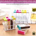 6 Color / Set Spice Jar Set Seasoning Bottle Transparent Colorful Lid Kitchen Condiment Cruet Storage Container. 