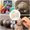 Pottery Clay Sculpting Tools, 22Pcs Wooden Handle Pottery Carving Tools & Metal Scr & Plastic Clay Shaping Tools. 