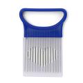 Onion Holder Hand Held Easy Slicer Cutter Potato Wedge Kitchen Safe Fork Kitchen Cutting Tools Tomato Onion Safe Fork Gadgets-blue. 