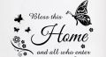 Inspirational Quotes Bless This Home and All Who Enter Family Wall Stickers for Living Room Bedroom Wall Decorations. 