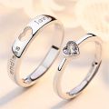2Pcs/sets Zircon Heart Matching Couple Rings Set Forever Endless Love Wedding Ring For Women Men Charm Valentine's Day Jewelry. 