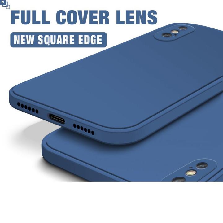 Luxury Original Liquid Silicone Case for iPhone X/XS Cases Square Phone  Cover Protective Soft Bumper