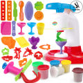 Playdough Ice Cream Parlor Set: Colorful Clay Pretend Play Kit for Kids - Fun and Educational Ice Cream Maker Machine Set with 6 Unique Clay Colors. 