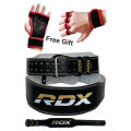 Leather Weight Lifting Belt 6 Inch & 4 inch for Powerlifting, Weightlifting, Heavy Gym Training Workouts, for Men and Women Padded Leather Contoured Weightlifting Belt with Suede Lining and Steel Roller Buckle. 